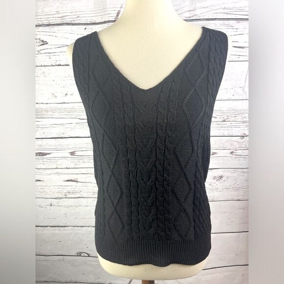 Women’s Black Sweater Tank Top - Picture 6 of 6